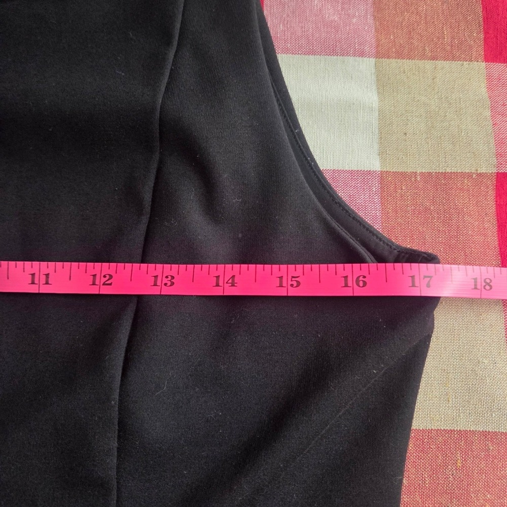 WHBM Black Mock Neck Top Full Zip Back Sleeveless Size 6 Goth Corporate Grunge - Picture 9 of 10